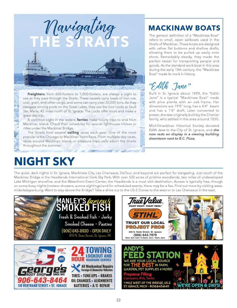 Experience St. Ignace - Guest Travel Guide 2023 - page 22