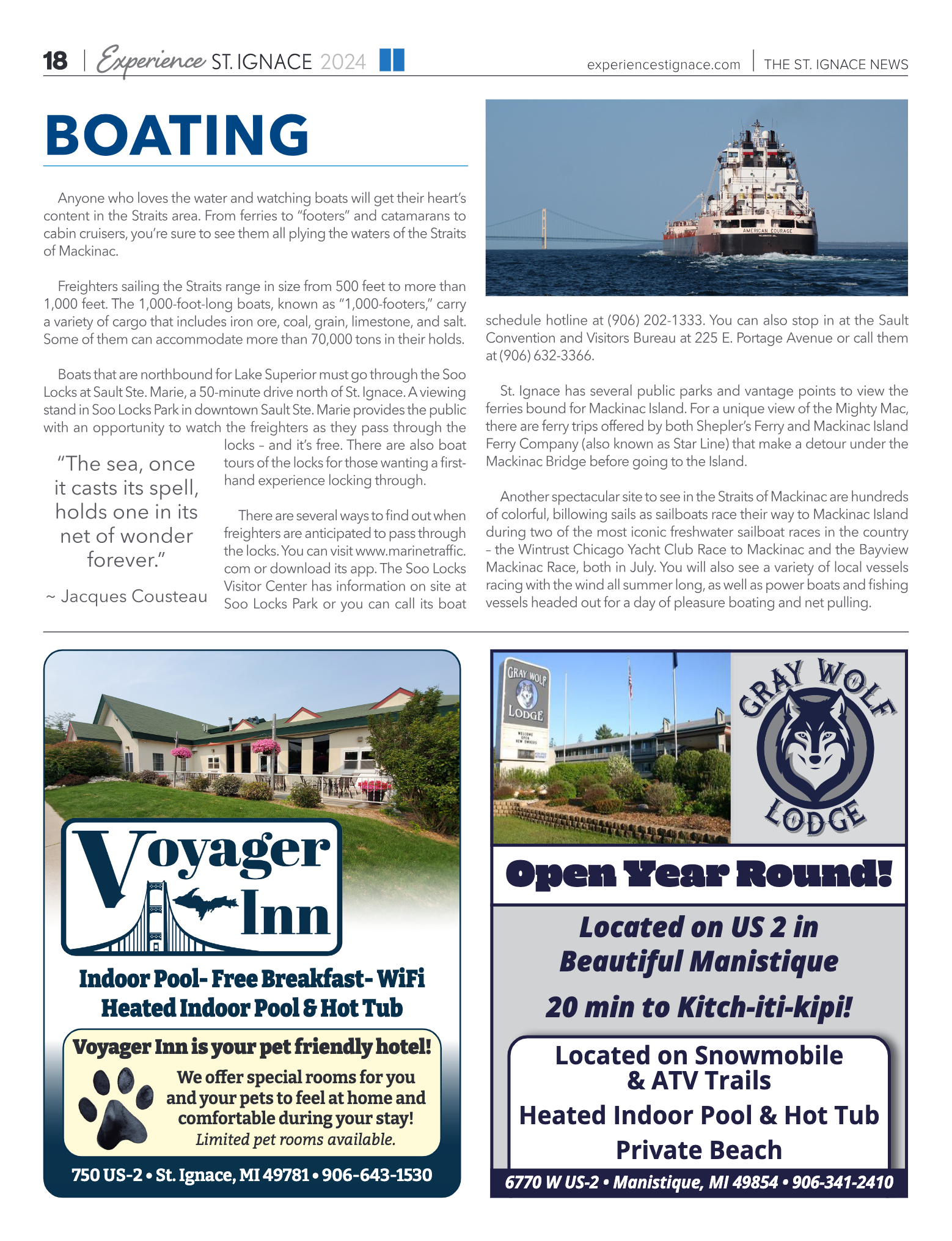 Experience St. Ignace - Guest Travel Guide 2024 - page 18