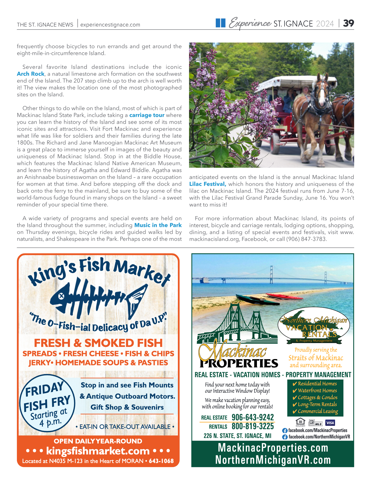 Experience St. Ignace - Guest Travel Guide 2024 - page 39