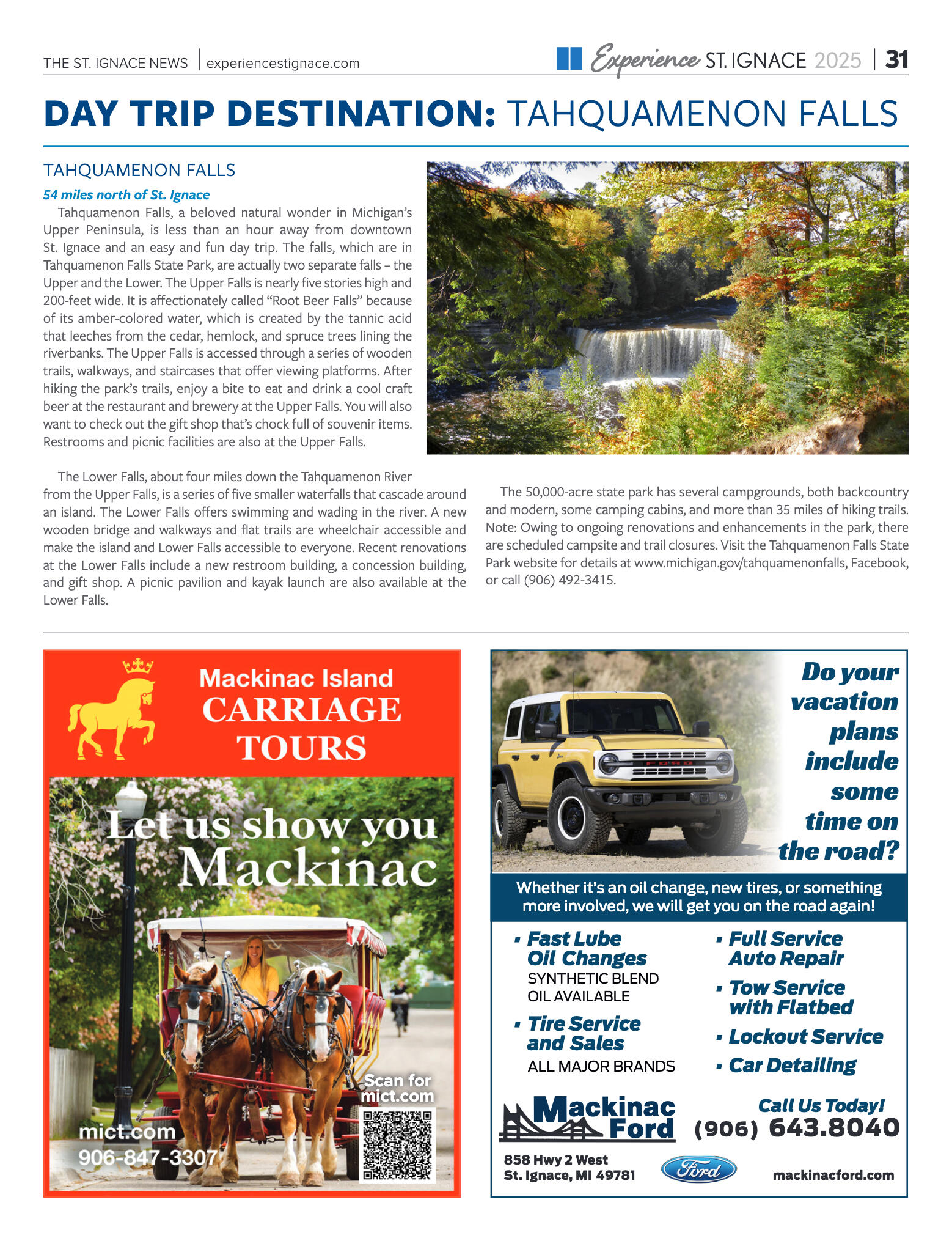 Experience St. Ignace - Guest Travel Guide 2025 - page 31