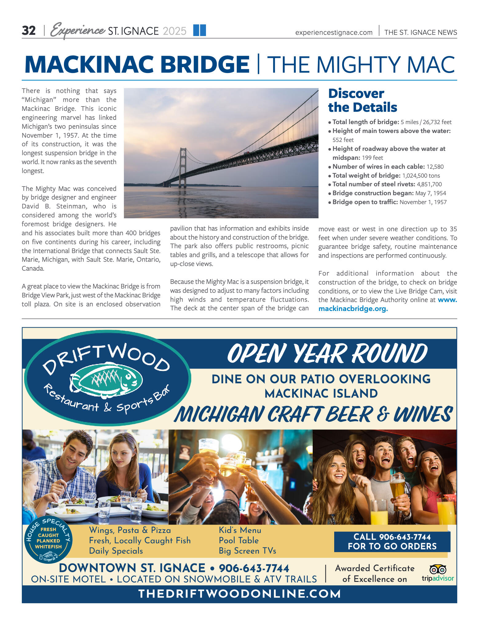 Experience St. Ignace - Guest Travel Guide 2025 - page 32