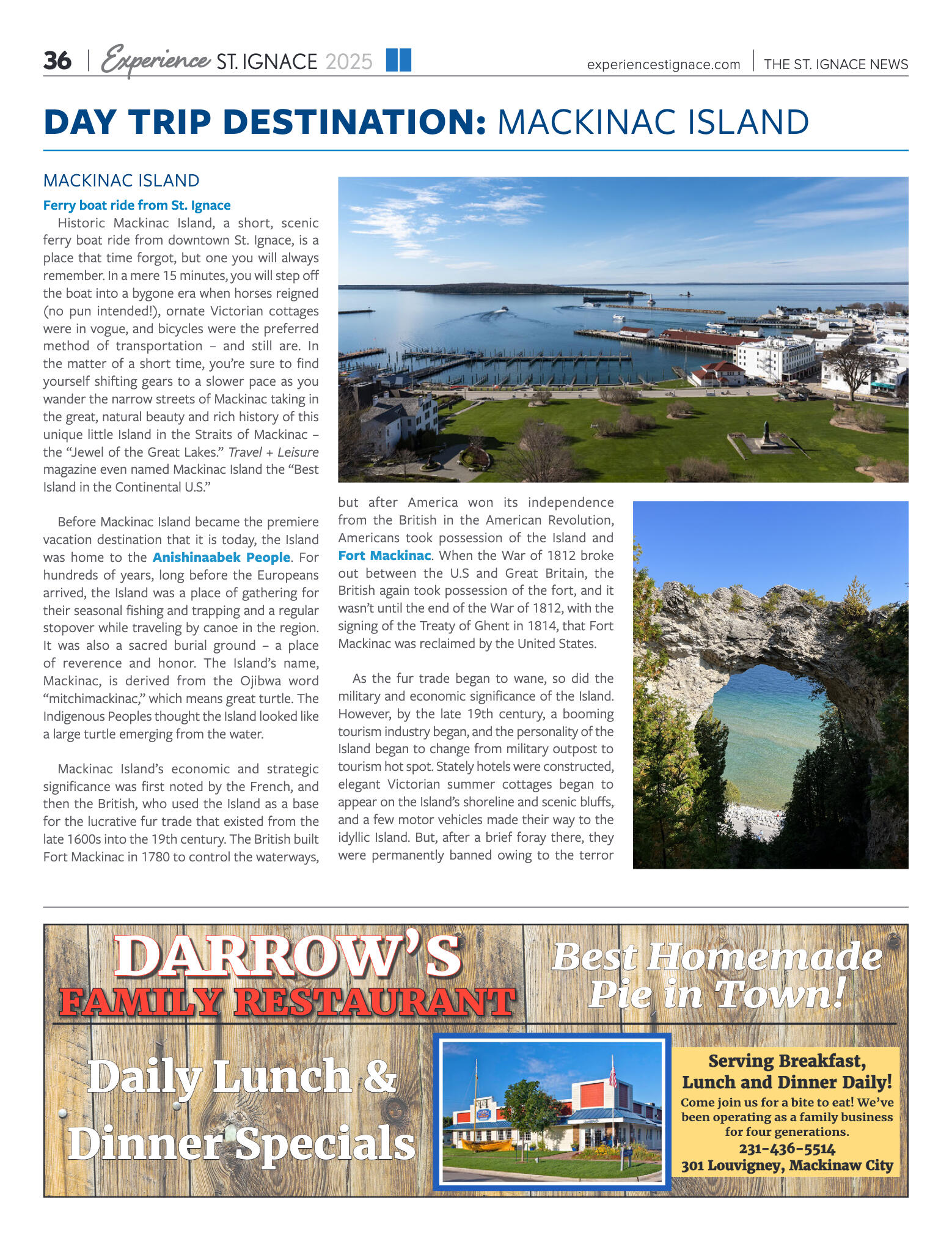 Experience St. Ignace - Guest Travel Guide 2025 - page 36